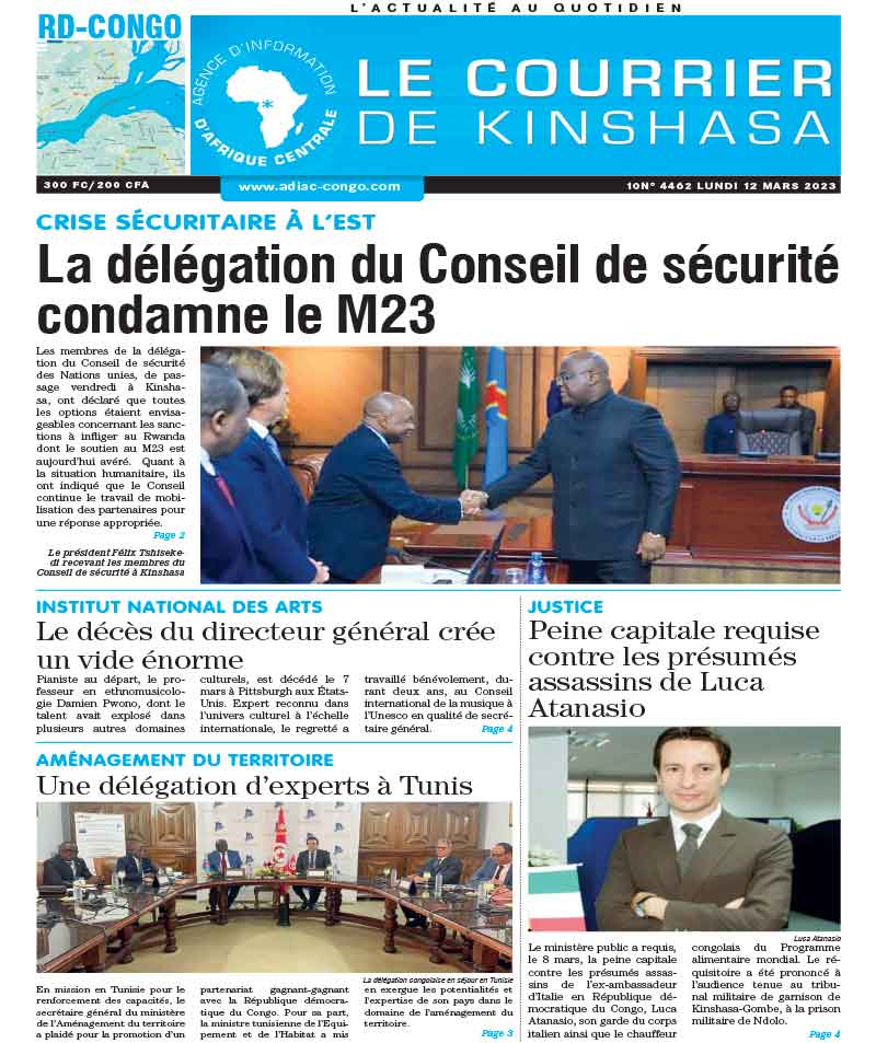 Cover Le Courrier de Kinshasa - 4462 