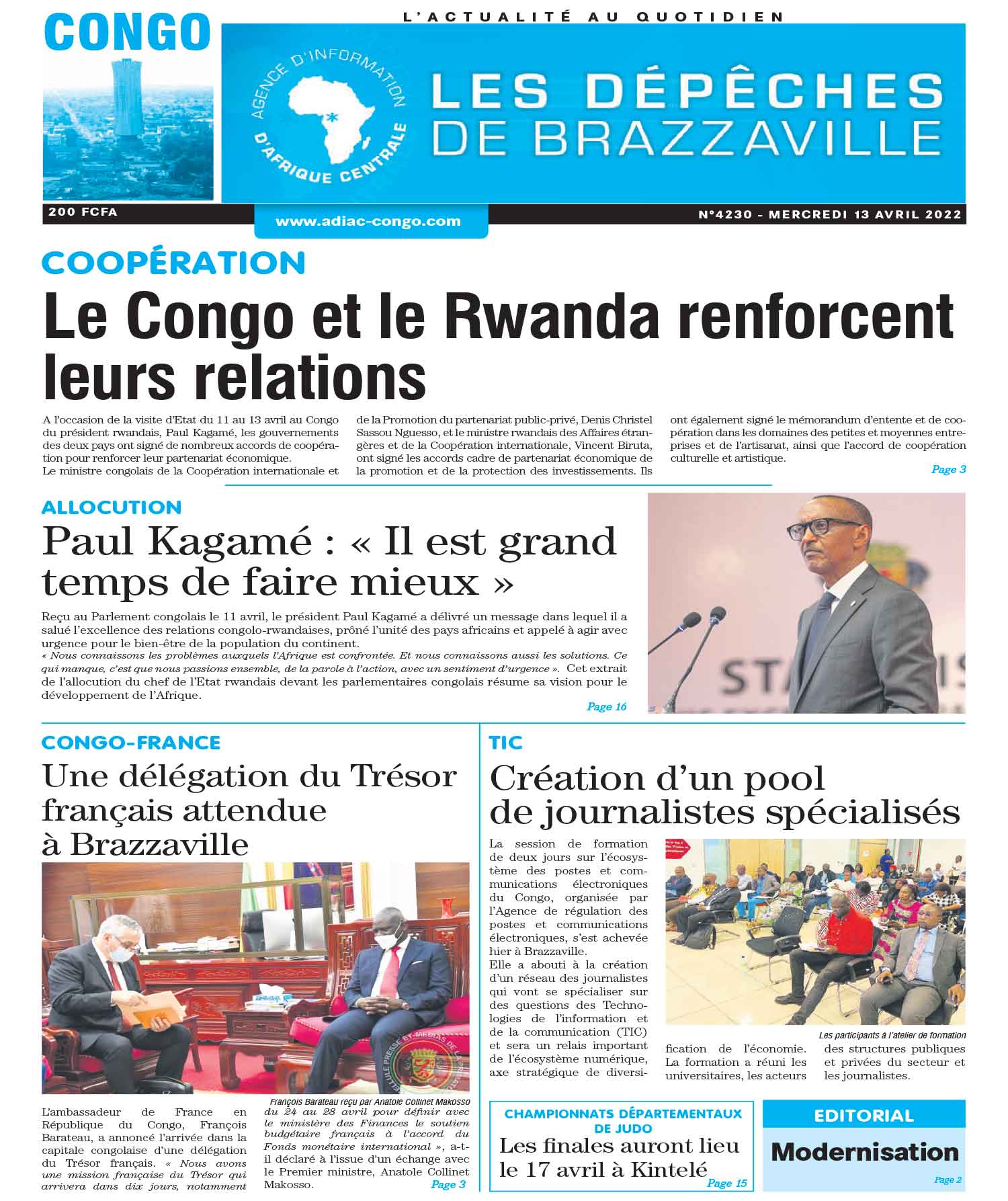 Cover Les Dépêches de Brazzaville - 4230 