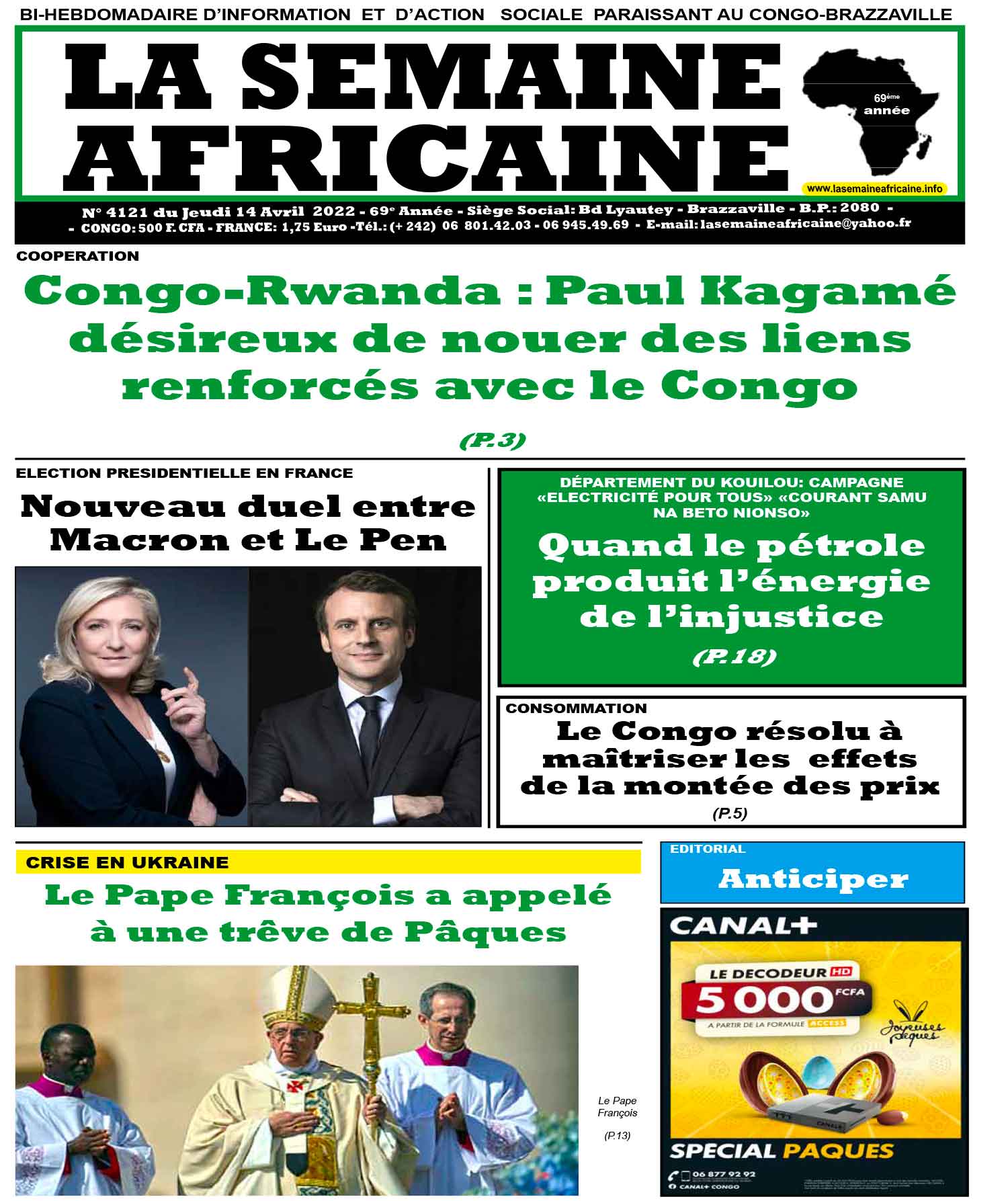 Cover La Semaine Africaine - 4121 
