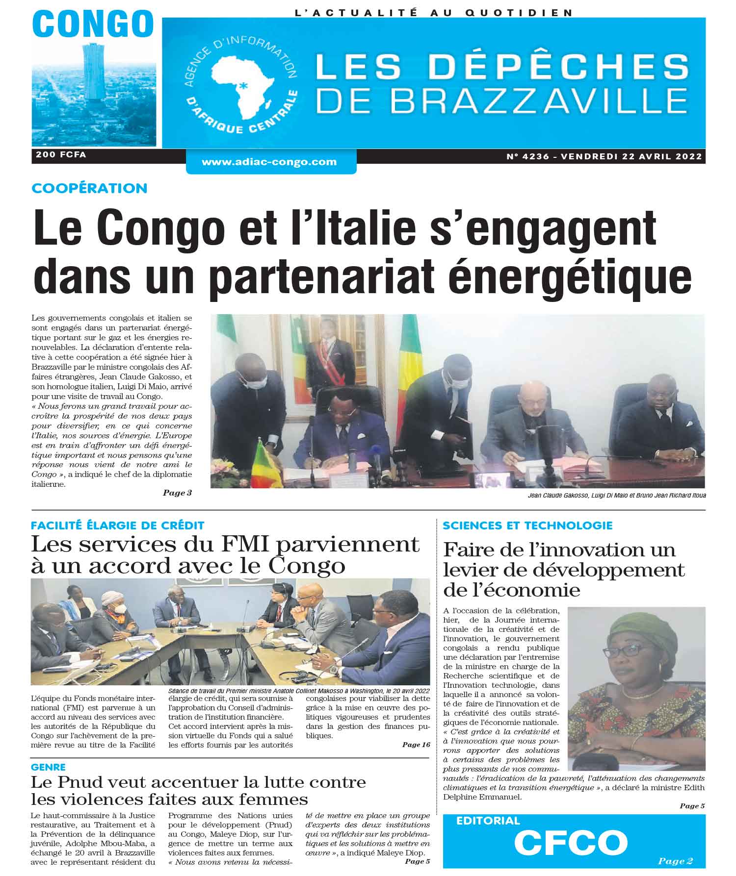 Cover Les Dépêches de Brazzaville - 4236 