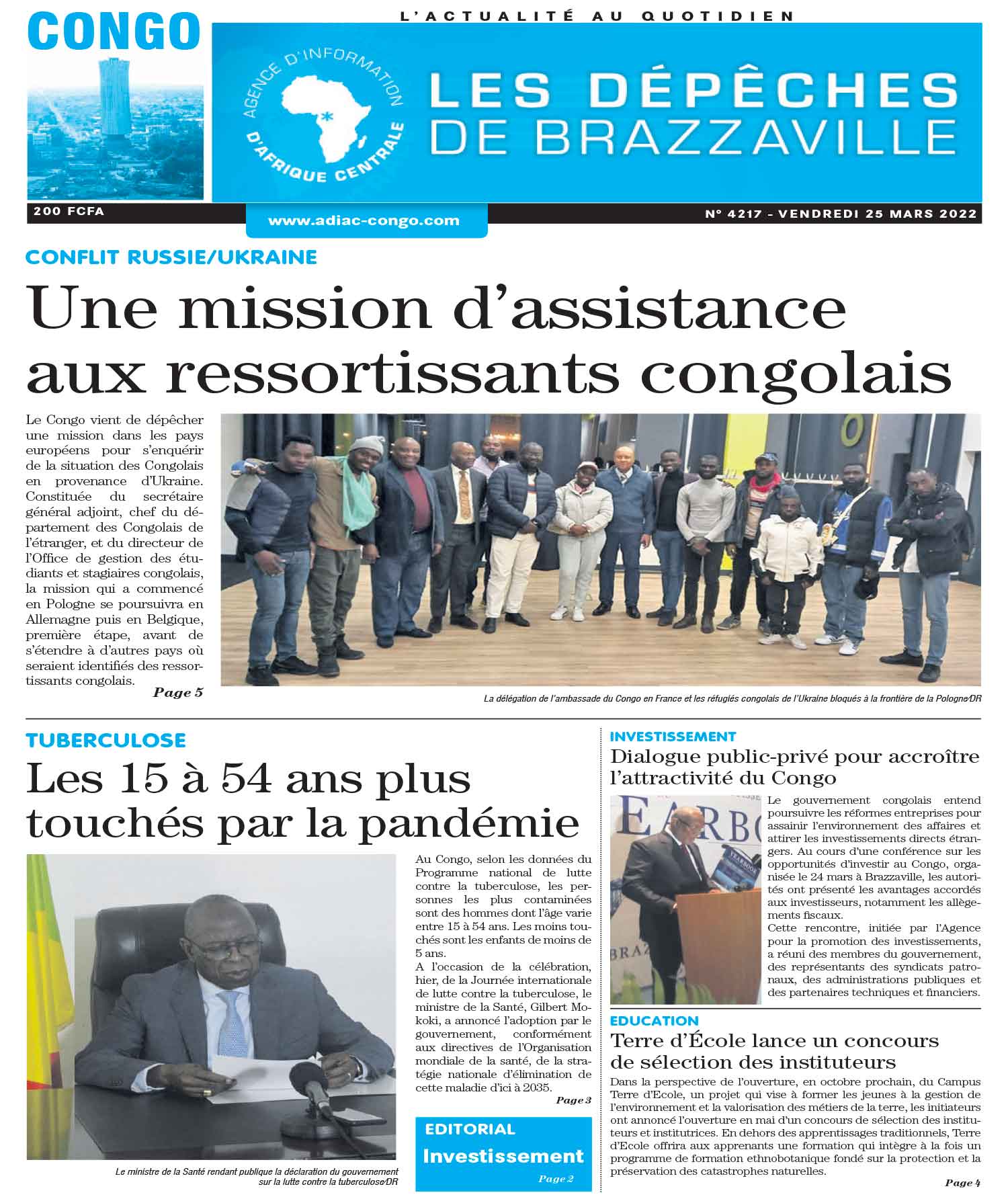 Cover Les Dépêches de Brazzaville - 4217 