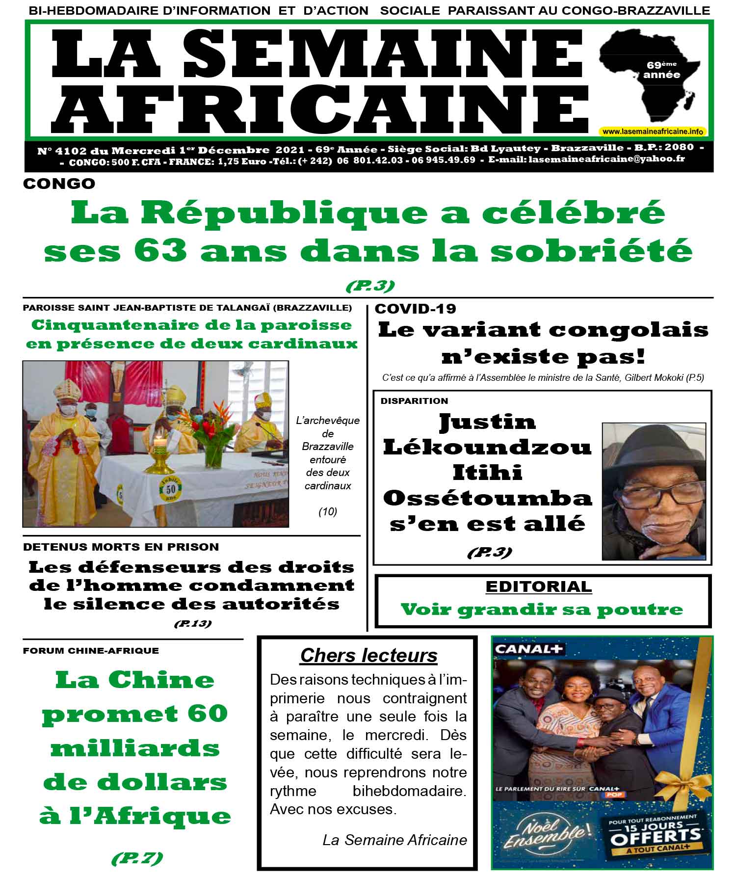 Cover La Semaine Africaine - 4102 