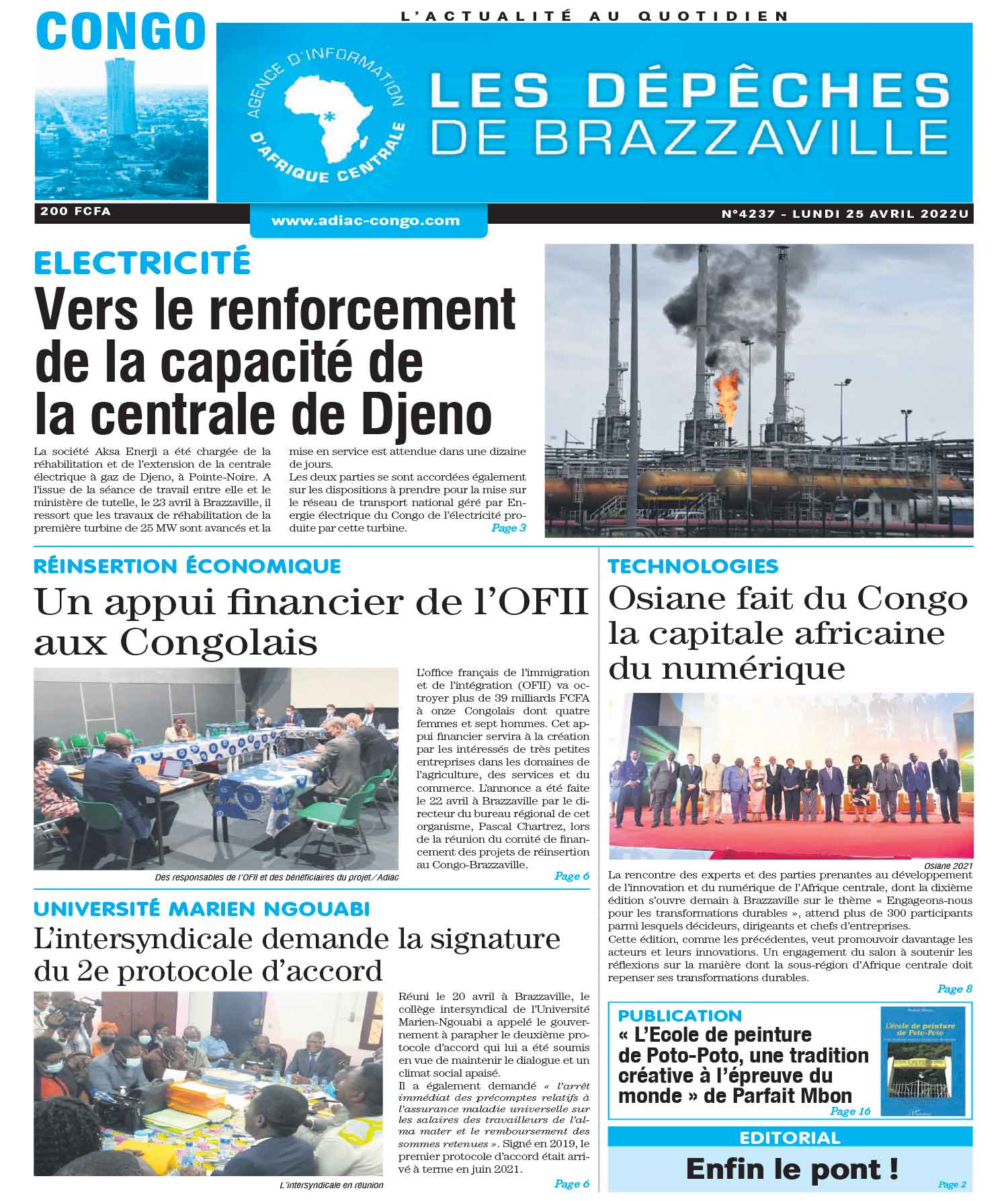 Cover Les Dépêches de Brazzaville - 4237 