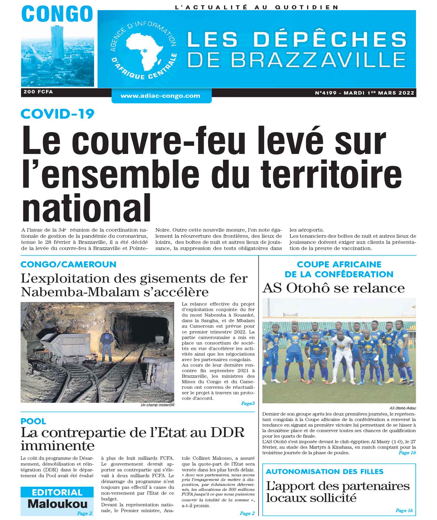 Cover Les Dépêches de Brazzaville - 4199 