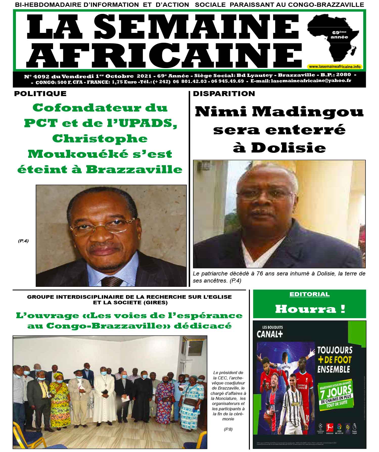 Cover La Semaine Africaine - 4092 