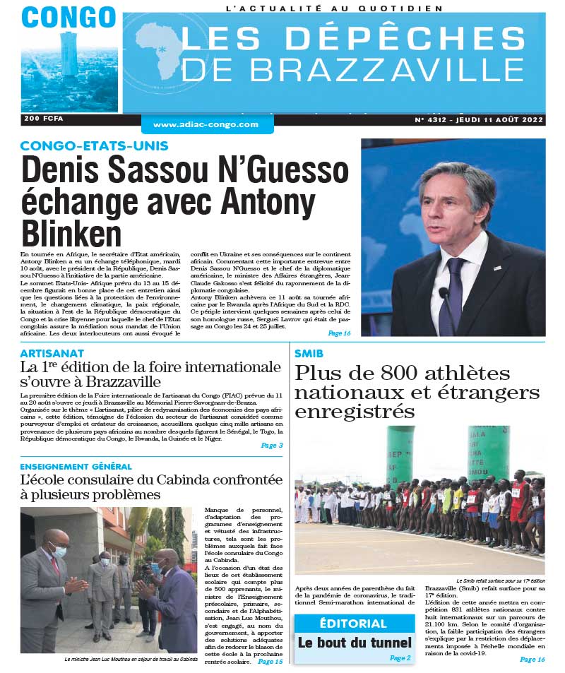 Cover Les Dépêches de Brazzaville - 3212 