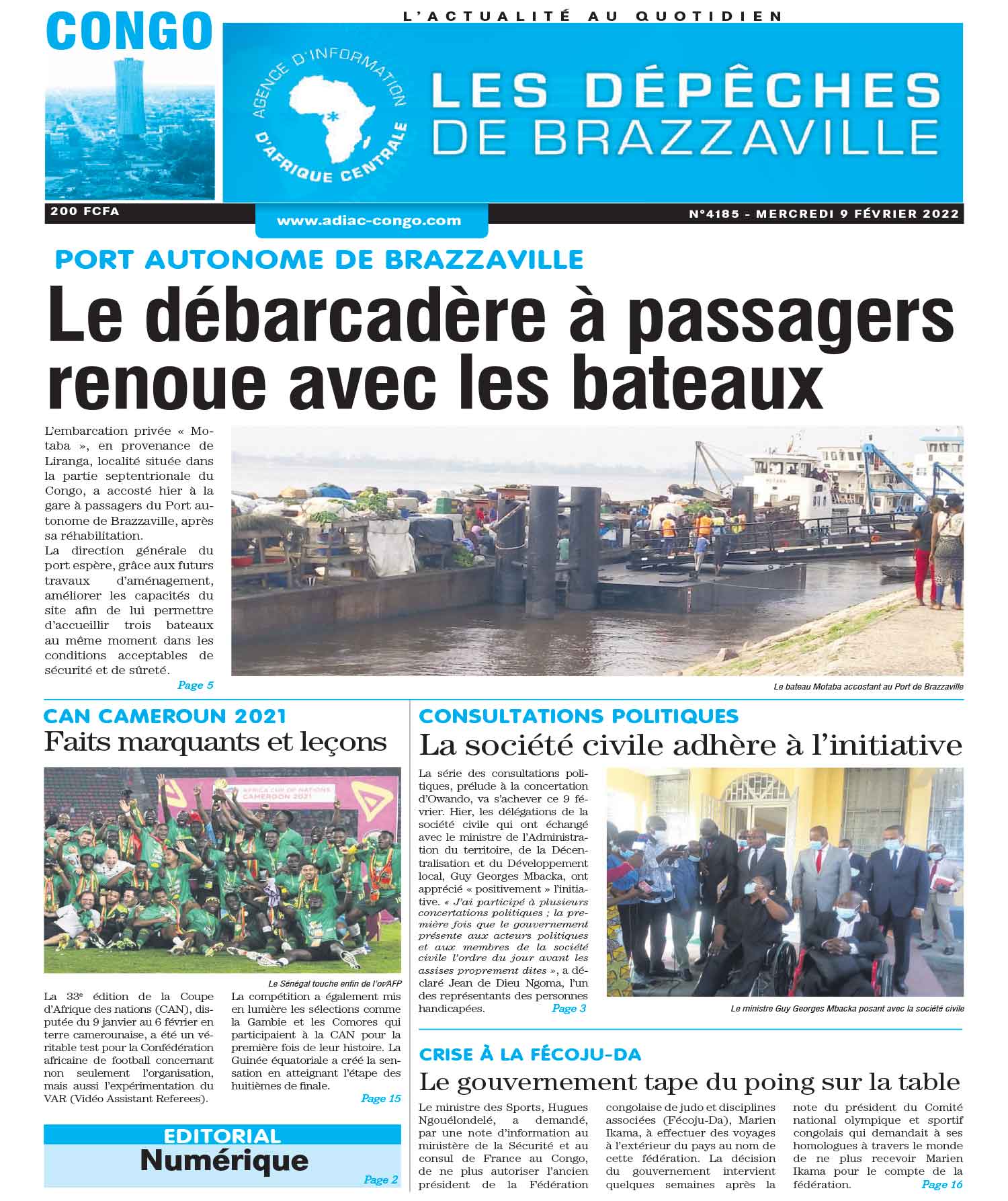 Cover Les Dépêches de Brazzaville - 4185 