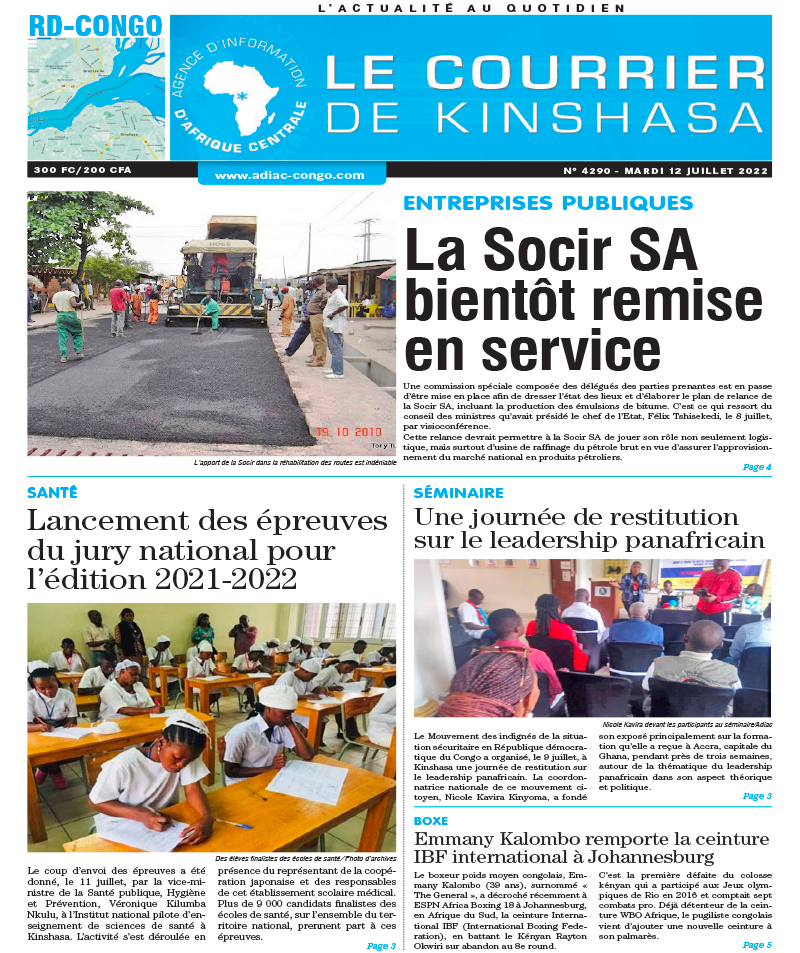 Cover Le Courrier de Kinshasa - 4290 