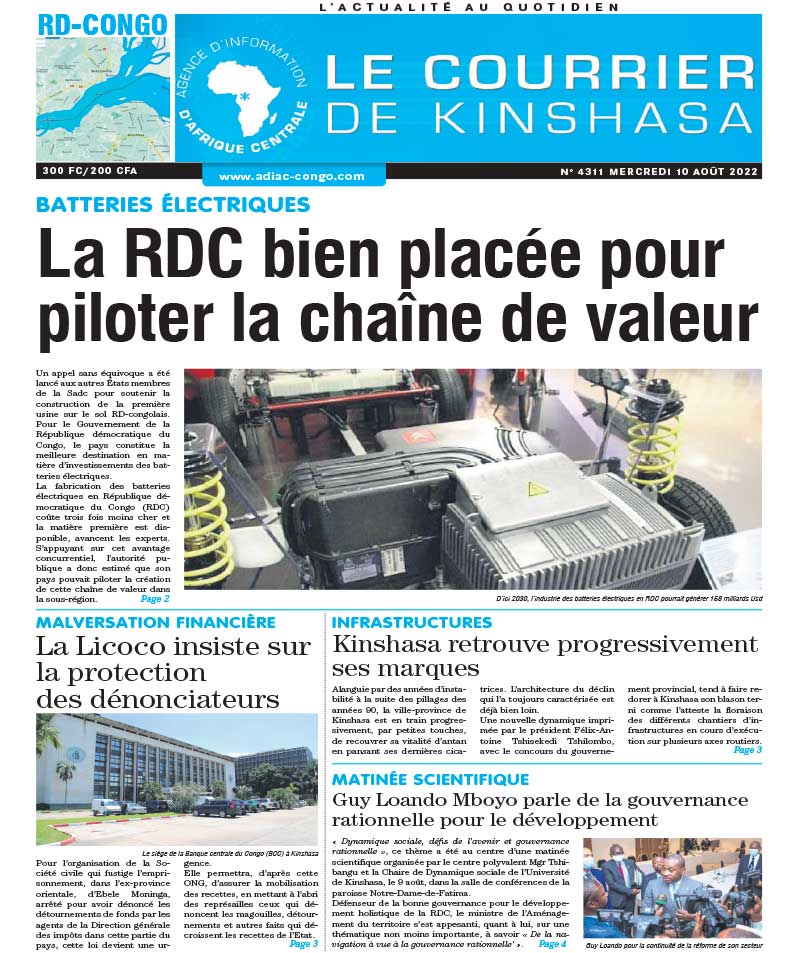 Cover Le Courrier de Kinshasa - 4311 