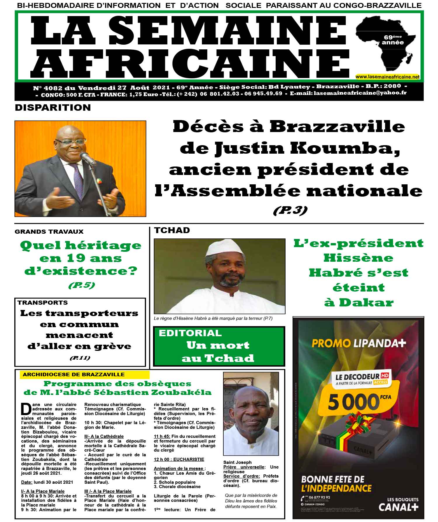 Cover La Semaine Africaine - 4082 