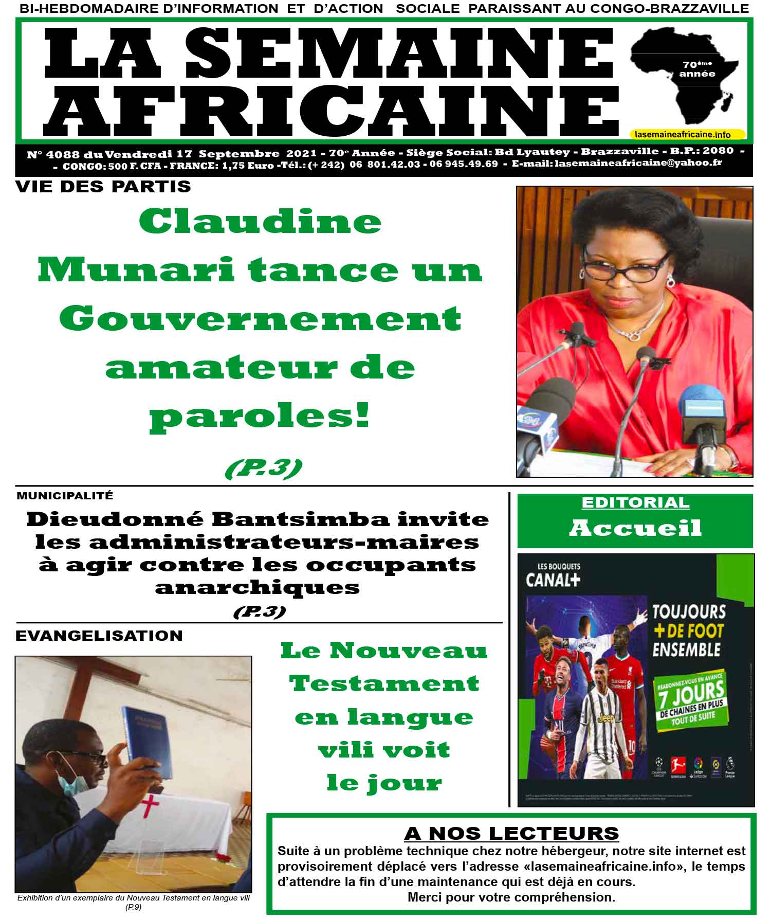 Cover La Semaine Africaine - 4087 