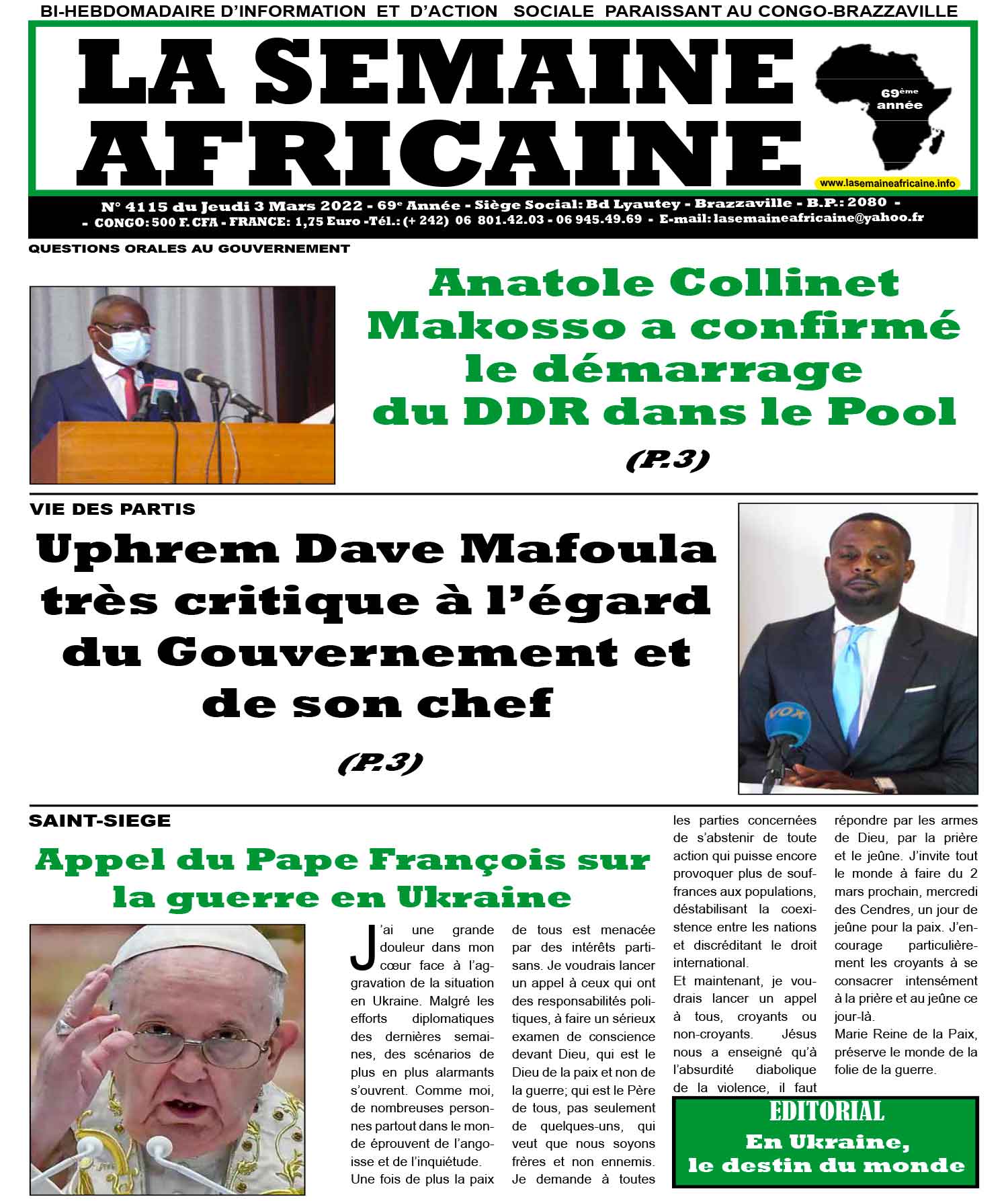 Cover La Semaine Africaine - 4115 
